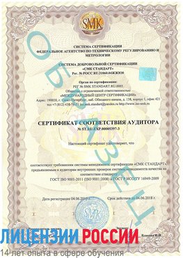 Образец сертификата соответствия аудитора №ST.RU.EXP.00005397-3 Выкса Сертификат ISO/TS 16949